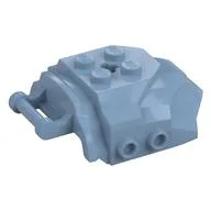 Large Figure Cover 4 x 5 x 2 with Bar, 4 Studs, Ridged, Sand Blue