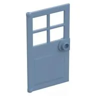 Door 1 x 4 x 6 with 4 Panes and Stud Handle, Sand Blue