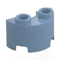 Brick Round, Half 1 x 2, Sand Blue