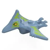 Animal, Dinosaur, Pteranodon with Yellow Eyes, Lime Markings Print, Sand Blue