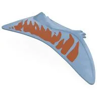 Animal Body Part, Dinosaur, Quetzalcoatlus Wing, Right with Dark Orange Shapes Print, Sand Blue