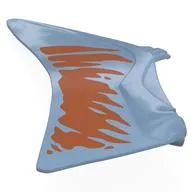 Animal Body Part, Dinosaur, Quetzalcoatlus Wing, Left with Dark Orange Shapes Print, Sand Blue
