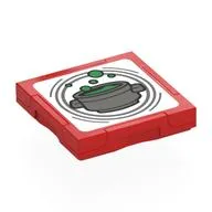 Tile Special 2 x 2 with SMART Tag with Cauldron Print, Red