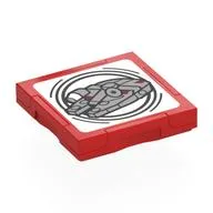 Tile Special 2 x 2 with SMART Tag with Millennium Falcon Print, Red