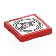 Tile Special 2 x 2 with SMART Tag with X-Wing Print, Red