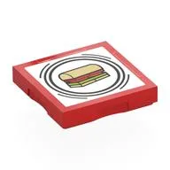 Tile Special 2 x 2 with SMART Tag with Sandwich Print, Red