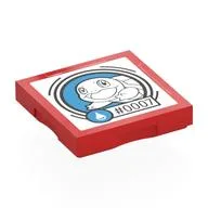 Tile Special 2 x 2 with SMART Tag with '#0007' Squirtle Print, Red