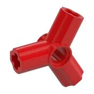 Technic Axle and Pin Connector Angled Triple [120° Offset], Red