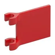 Flag 2 x 2 Square, Flat Clip Edge [Thick Clips], Red