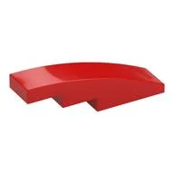 Brick Curved 4 x 1 No Studs [Stud Holder with Symmetric Ridges], Red