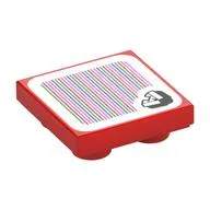 Tile Special 2 x 2 Inverted with Piranha Plant and Barcode Print (Sticker), Red