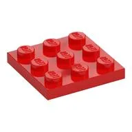 Plate 3 x 3, Red