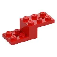 Bracket 5 x 2 x 1 1/3 with Holes, Pin Bottom, Red