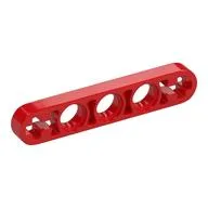 Technic Beam 1 x 5 Thin with Axle Holes on Ends, Red