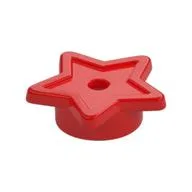 Tile, Star with Stud Holder, Pin Hole, Red