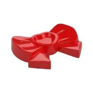 Headwear Accessory Bow with Heart, Long Ribbon and Pin, Red