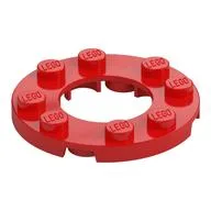Plate Round 4 x 4 with 2 x 2 Round Opening, Red