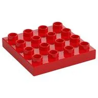 Duplo Plate 4 x 4, Red