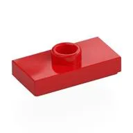 Plate Special 1 x 2 with 1 Stud with Groove and Inside Stud Holder (Jumper), Red