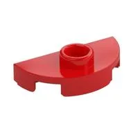 Plate Special Round 1 x 2 Half Circle with Stud (Jumper), Red