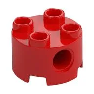 Brick Round 2 x 2, Pin Holes, Red