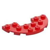Plate Round Half 3 x 6 with 1 x 2 Cutout, Red