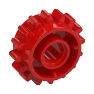 Technic Gear 16 Tooth with Clutch on Both Sides, Red