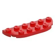 Plate Round Corners 2 x 6 Double, Red