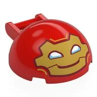 Windscreen 4 x 4 x 1 2/3 Canopy Half Sphere with Handle with Gold Mask, White Eyes (Iron-Man) Print, Red