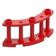 Fence Spindled 4 x 4 x 2 Quarter Round with 3 Studs, Red