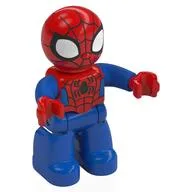 Duplo Figure Spider-Man, Small Eyes, Blue and Red Print, Red