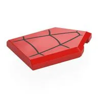 Tile Special 2 x 3 Pentagonal with Black Spider-Webs Print, Red