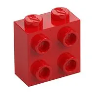 Brick Special 1 x 2 x 1 2/3 with 4 Studs on 1 Side, Red