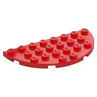 Plate Round Half 4 x 8, Red