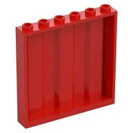 Panel 1 x 6 x 5 [Vertical Corrugated], Red