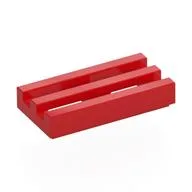 Tile Special 1 x 2 Grille with Bottom Groove, Red