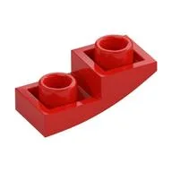 Brick Curved Inverted 2 x 1, Red