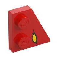 Wedge Plate 2 x 2 Right with Yellow Eye Print, Red