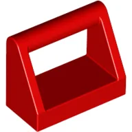 Tile Special 1 x 2 with Handle, Red