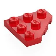 Wedge Plate 3 x 3 Cut Corner, Red