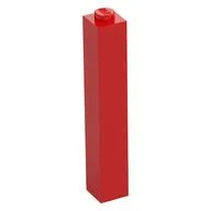Brick 1 x 1 x 5 with Solid Stud, Red