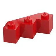 Brick Wedged 3 x 3 Facet, Red