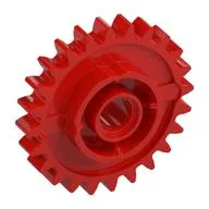 Technic Gear 24 Tooth with Clutch on Both Sides, Red