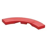 Tile 4 x 4 Curved, Macaroni, Red