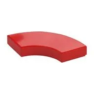 Tile 2 x 2 Curved, Macaroni, Red