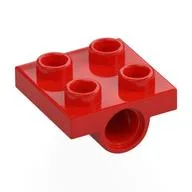 Plate Special 2 x 2 with 2 Pin Holes, Red