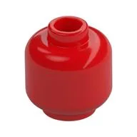 Minifig Head [Plain] [Vented Stud - 2 Holes], Red