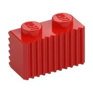 Brick Special 1 x 2 with Grille, Red