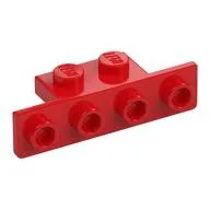 Bracket 1 x 2 - 1 x 4 [Rounded Corners at Bottom, Square Corners at Top], Red