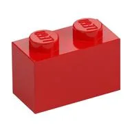 Brick 1 x 2, Red
